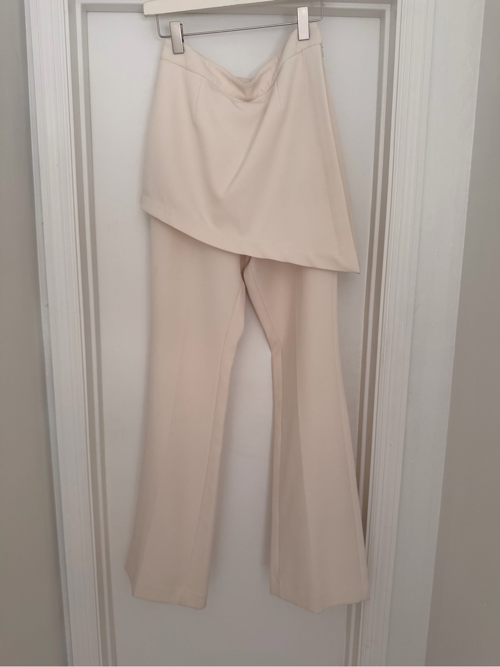 Skirted Wide-Leg Pants in Cream